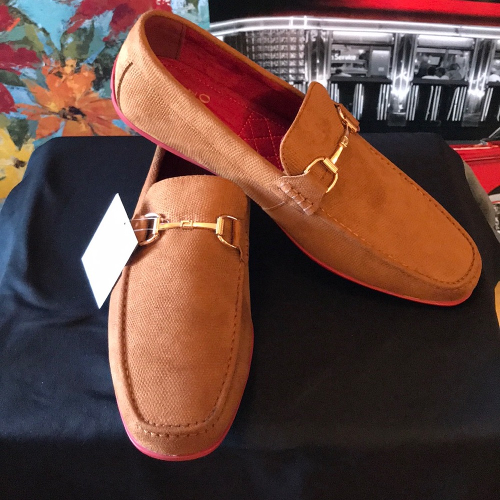 Tan Loafers with Red Soles - Picture 9 of 10